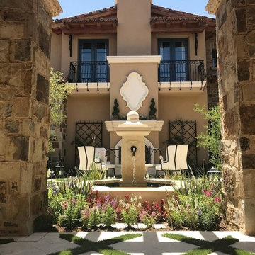 French Villa Courtyard Fountain