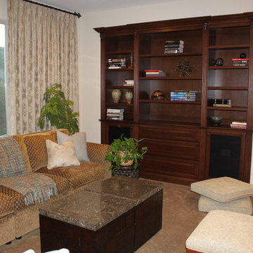 Refacing of the family room  in a Mediterranean home