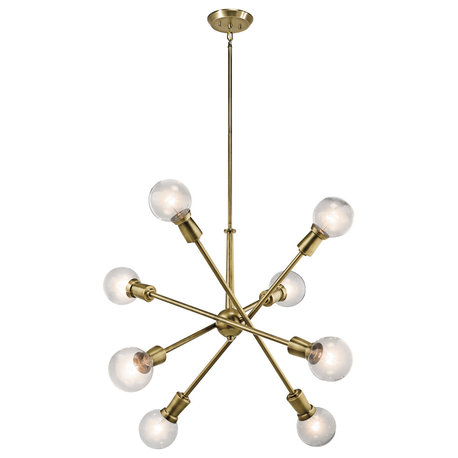 Chandelier 8-Light, Natural Brass