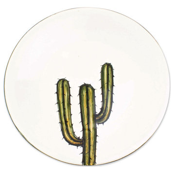 NOVICA Saguaro And Ceramic Dinner Plates  (Pair)
