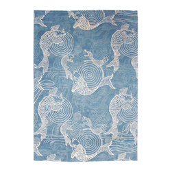Swirling Fish Design RUg - Area Rugs