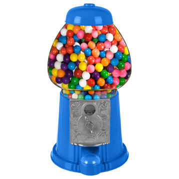 Vintage Gumball Machine 11" Retro-Style, Coin-Operated Cast Metal