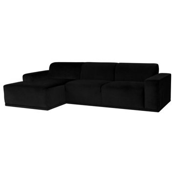 Margaux Sectional , Black, Left Chaise