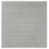 Goose Gray Undyed Wool Hand Knotted Modern Grass Design Square Rug 6' x 6'