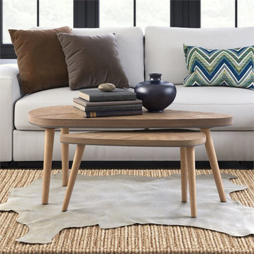 Adore Decor Ivey Coffee Table Set of 2 Beige