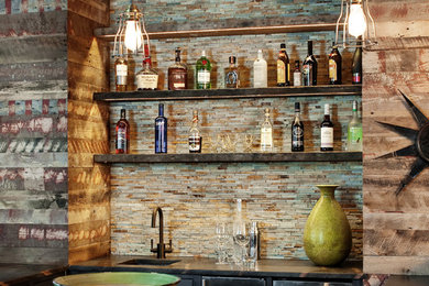Wine cellar - rustic wine cellar idea in Richmond