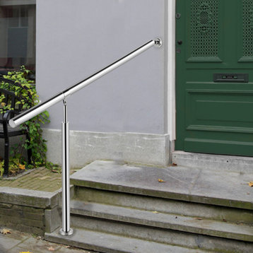 Step Handrail Stainless Steel Stair Railing for Indoor Outdoor Steps, For 3-4 Steps