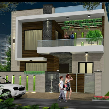 Duplex House Front Elevation