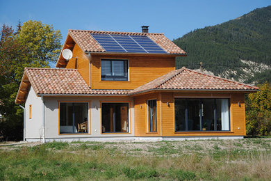 Réalisation d'une façade de maison.