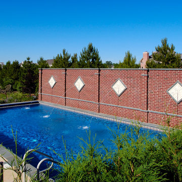 Long Grove, IL Swimming Pool with Raised Wall Water Feature