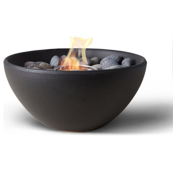 Basin Tabletop Fire Bowl, Can of Pure Fuel Stonecast Pewter