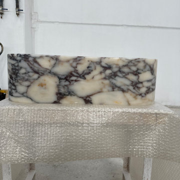 Calacatta Viola Marble Sink – A Sculptural Statement in Natural Stone
