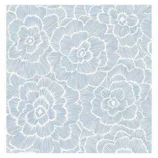 2969-26039 Periwinkle Blue Textured Floral Wallpaper from A-Street