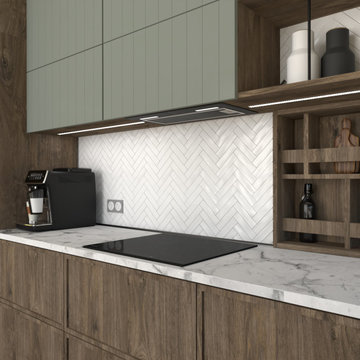 Cooking zone in a modern kitchen