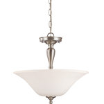 Nuvo Lighting - Nuvo Lighting 60/1827 Dupont - Three Light Semi Flush - Dupont Three Light Semi Flush Brushed Nickel Satin White Shade *UL Approved: YES *Energy Star Qualified: n/a  *ADA Certified: n/a  *Number of Lights: Lamp: 3-*Wattage:60w Halogen bulb(s) *Bulb Included:No *Bulb Type:Halogen *Finish Type:Brushed Nickel