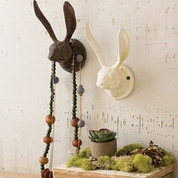 CAST IRON RABBIT WALL HOOKS, SET OF 2 - Products