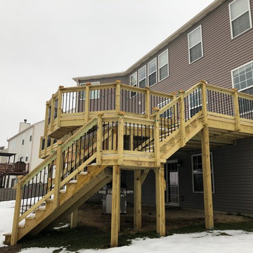 Pressure Treated Pine Second Story Deck in Wauconda IL