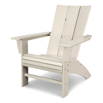 Polywood Modern Curveback Adirondack Chair, Sand