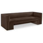 Meridian Furniture - Henson Velvet Upholstered Sofa, Brown - Spice up your living room or den with this Henson velvet sofa . This handsome sofa has a boxy design that suits any contemporary room with ease. It's covered in rich brown velvet that's luxuriously soft to the touch and against the body, making it everyone's favorite seat. The solid wood frame of this modern sofa adds durability, resilience, and long-lasting enjoyment to this sofa, making it look right at home in your up-to-the-minute space.