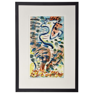 Original Abstract Watercolor Painting, "Abstract Bird," By Henry Brown