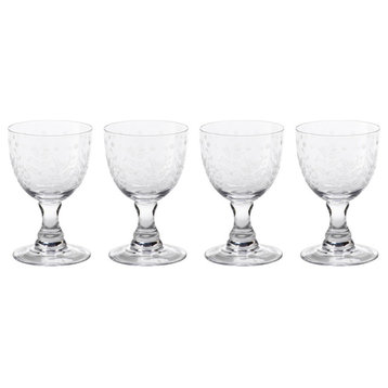 "Patia" 5.5" Tall Wine Glass, White (Set of 4)