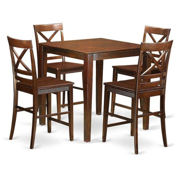 5-Piece Counter Height Dining Room Set, Pub Table And 4 Dinette Chairs