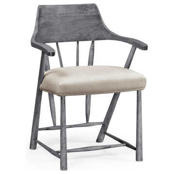 Dining Chair in Antique Dark Grey, Upholstered in MAZO