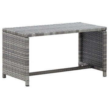 vidaXL Coffee Table End Table Rattan Table for Patio Anthracite Poly Rattan