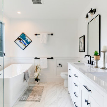 Primary Bathroom – Bold Contrast in Crisp White