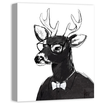 "Cool Stag Wears Black" Canvas Wall Art, 20"x24"