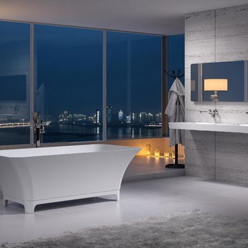 ADM Bathroom Rectangular Freestanding Bathtub, White, 66.3" - SW-167W (66 x 33)