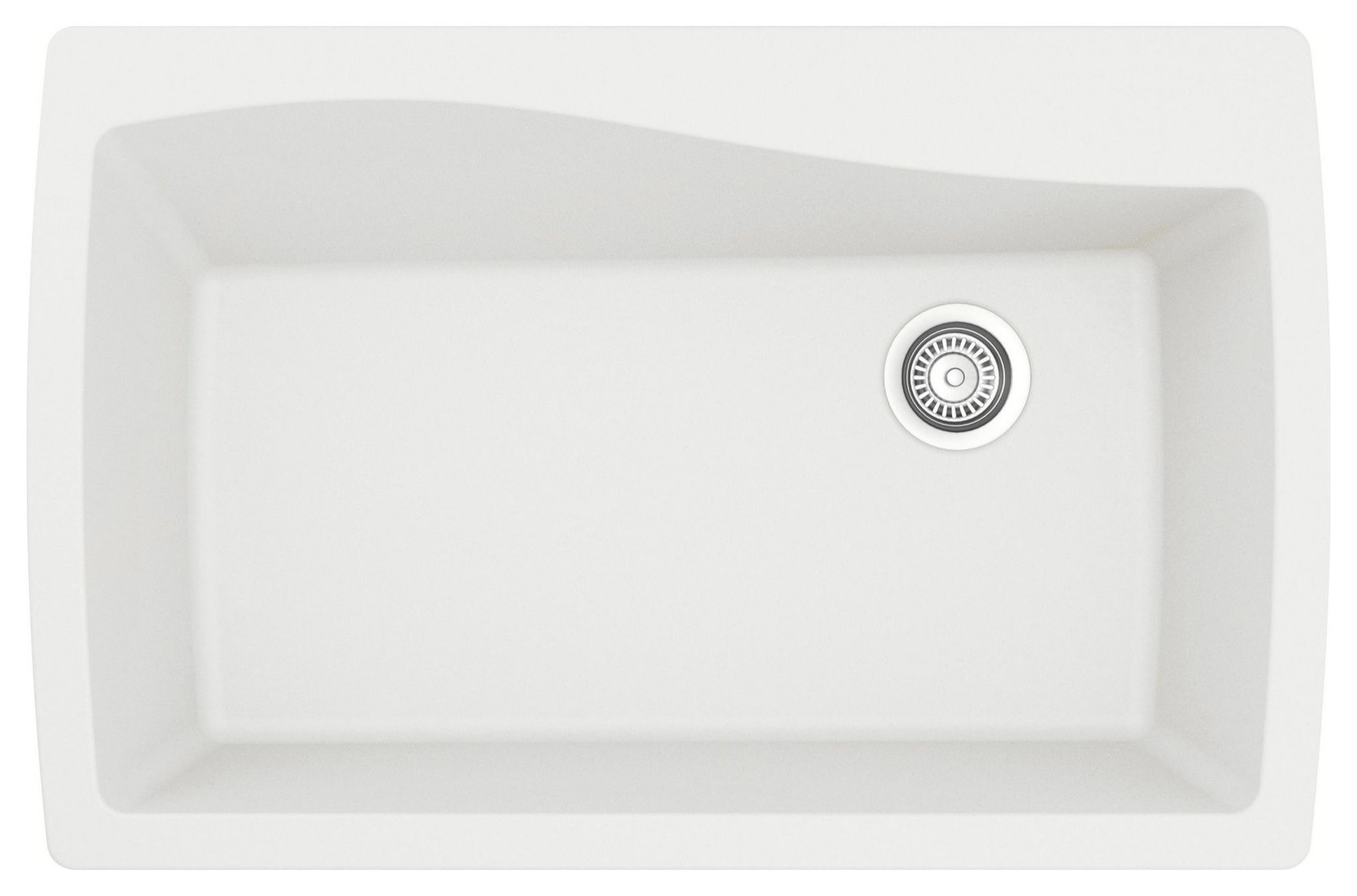 Karran Drop-In Quartz 34" 1-Hole Single Bowl Kitchen Sink Kit, White