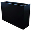 Amesbury Tall Narrow Fiberglass Planter Box, Matte Black Finish, 2'