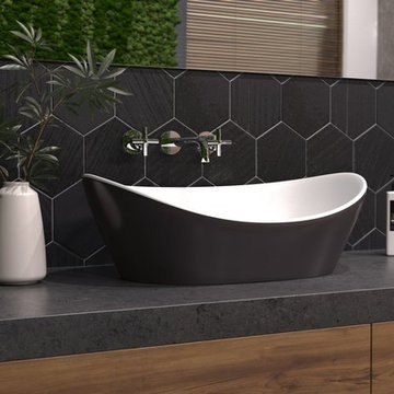 Aquatica Luna Grey Brown-Wht Matte Stone Lavatory