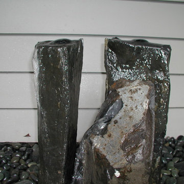Mortared Bluestone with Granite Boulders