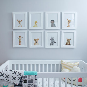 Finn's Aqua, Grey, and Gold Nursery
