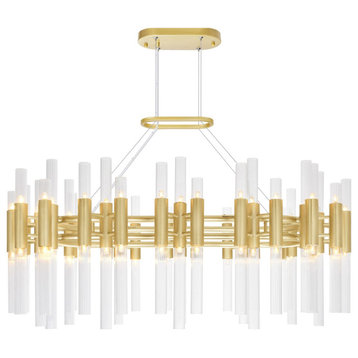Orgue 72 Light Chandelier with Satin Gold Finish