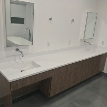 ADA Wall Hung Vanity With Solid Surface Countertop