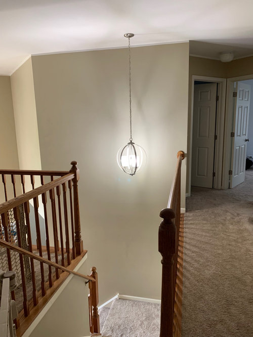 Proper height for pendant light over stairs