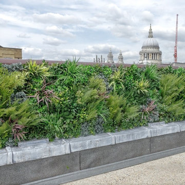 Rooftop Hedges with Faux Green Plants