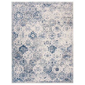 Safavieh Madison Collection MAD611 Rug, White/Royal Blue, 10' X 14'