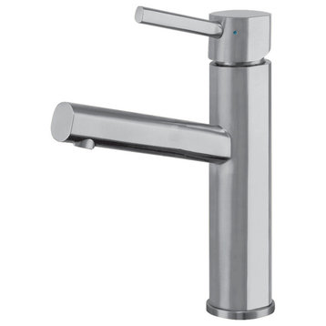 Whitehaus WHS1206-SB-BSS Waterhaus Lavatory Faucet, Brushed Stainless Steel