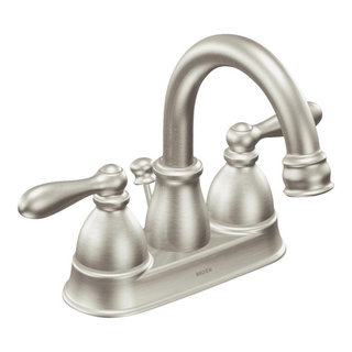 Eva Brushed Nickel Two-Handle High Arc Bathroom Faucet -- 6410BN -- Moen