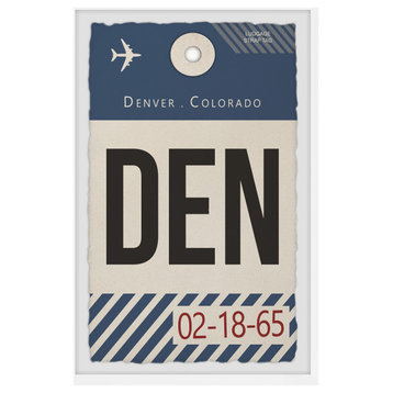"Denver Luggage Tag" Framed Painting Print, 16x24
