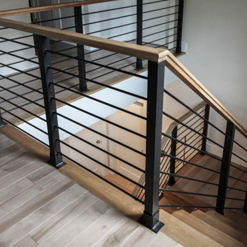 Project #71 | Modern Hickory Staircase with Horizontal Balustrade