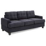 Glory Furniture - Carmel Suede Sofa, Black Suede - Tufted Seat, Pocket Coil Springs and Compact Design Make this A Perfect Seating System for any Room. Perfect For Small Apartments, Dorms and RVs. Available in a choice of colors and fabrics. Choose From Sofas, Loveseats, Chairs, Ottomans and Even a Sectional! easy Assembly and Delivery