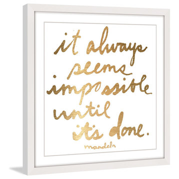 "Impossible Until It's Done" Framed Painting Print, 12"x12"