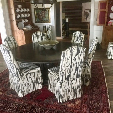 Persian Mashad Oriental Rug lays foundation for inspired Texas farmhouse dining