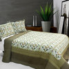 Blooming Flowers Cotton 3PC Vermicelli-Quilted Printed Quilt Set Full/Queen Size