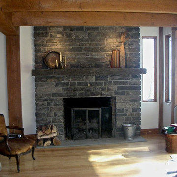 stone fireplace